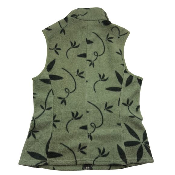 Patagonia Vintage Rare Synchilla Fleece Green Floral Printed Vest Women's Size M - Picture 2 of 7